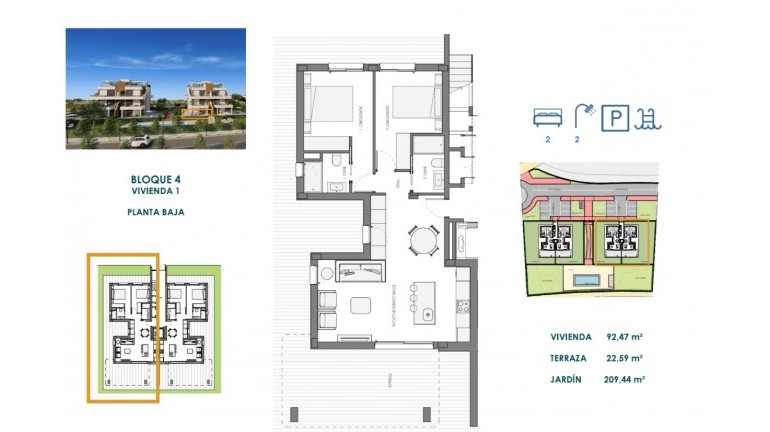 Nouvelle construction - Appartement - Fuente Álamo - Hacienda Del Álamo Golf